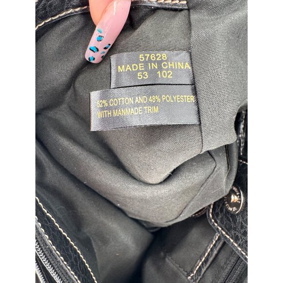 Etienne Aigner Black Logo Jacquard & Faux Leather Shoulder Bag With Buckle Accen - Picture 11 of 11